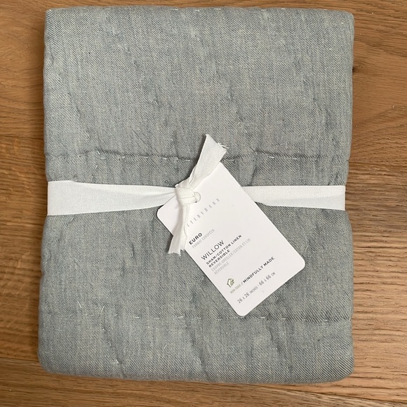 Pottery Barn Euro Willow Sham/Cotton Linen Reversible, NWOT - Picture 6 of 9
